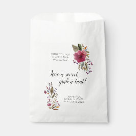 Burgundy Floral Brautparty Candy Favor Bag Geschenktütchen
