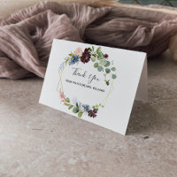 Burgundy Floral Brautparty Danke Karte