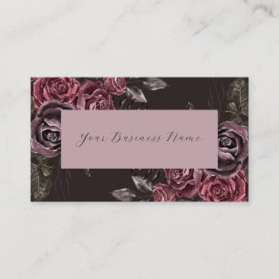 Burgundy Floral Business Card Visitenkarte