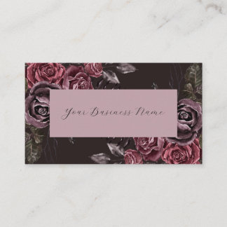 Burgundy Floral Business Card Visitenkarte