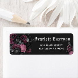 Burgundy Floral Dark Gothic Brautparty-Adresse