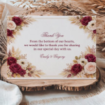 Burgundy Floral Elegant Gratitude