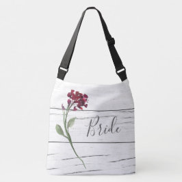Burgundy Floral Elegante Rustikale Wasserfarbenbra Tragetaschen Mit Langen Trägern