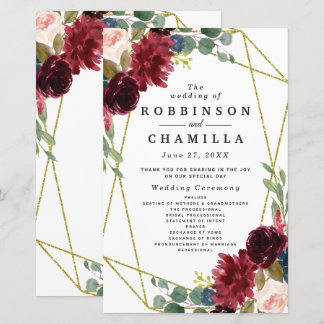 Burgundy Floral Gold Geometric Greenerprogramms