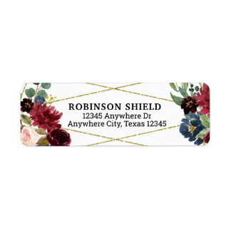 Burgundy Floral Gold Hochzeitsplattform