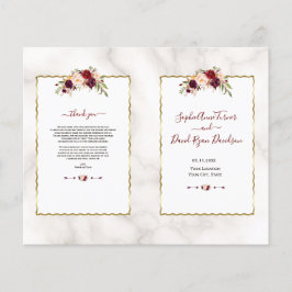 Burgundy Floral Gold Marmorkalligrafie-Programm