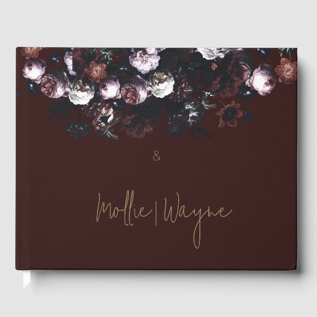 Burgundy Floral Guest Book #2 Gästebuch (Vorderseite)