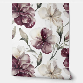 Burgundy Floral Pattern Tapete