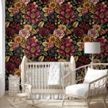 Burgundy Floral Pattern