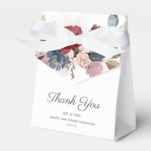 Burgundy Floral Rustic Wedding Geschenkschachtel
