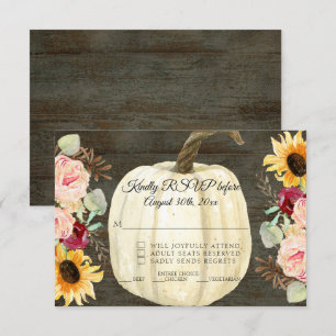 Burgundy Floral Sunflower n Pumpkin Dark Wood UAWG Einladung
