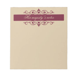 Burgundy Floral Swirls | Custom Gold Notepad Notizblock