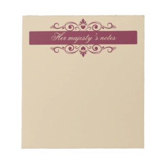 Burgundy Floral Swirls | Custom Gold Notepad Notizblock