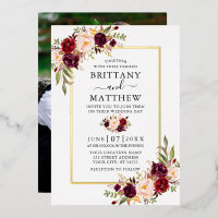 Burgundy-Foto für Hochzeiten mit Flora und Fauna