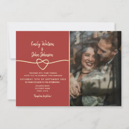 Burgundy Foto Wedding Einladung