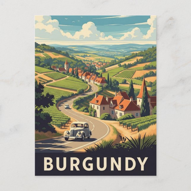Burgundy France Travel Postkarte (Vorderseite)