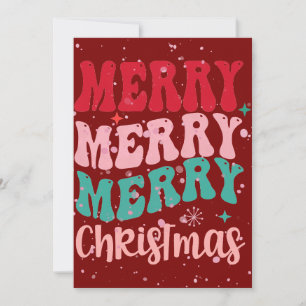 Burgundy Frohe Weihnachtskarte Einladung