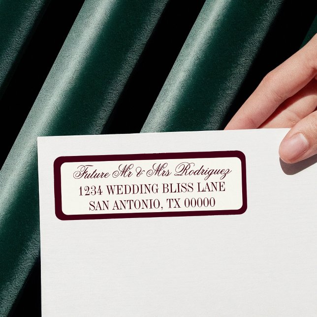 Burgundy Future Mr & Mrs Wedding Return Address (Von Creator hochgeladen)