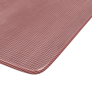 Burgundy Gingham-6x7 GLASS CUTTING BOARD Schneidebrett