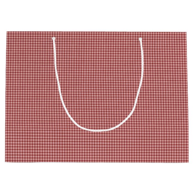 Burgundy Gingham-GIFT BAG L Große Geschenktüte (Vorderseite)
