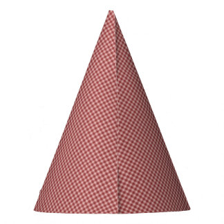 Burgundy Gingham-PAPER PARTY HATS Partyhütchen