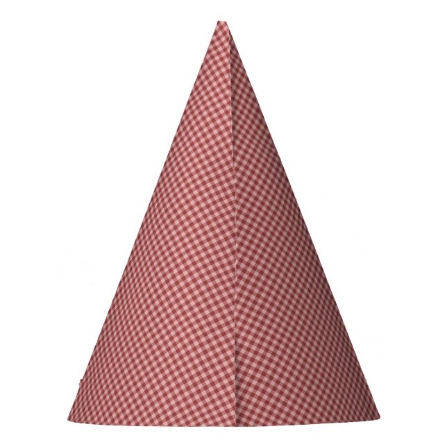 Burgundy Gingham-PAPER PARTY HATS Partyhütchen (Rückseite)