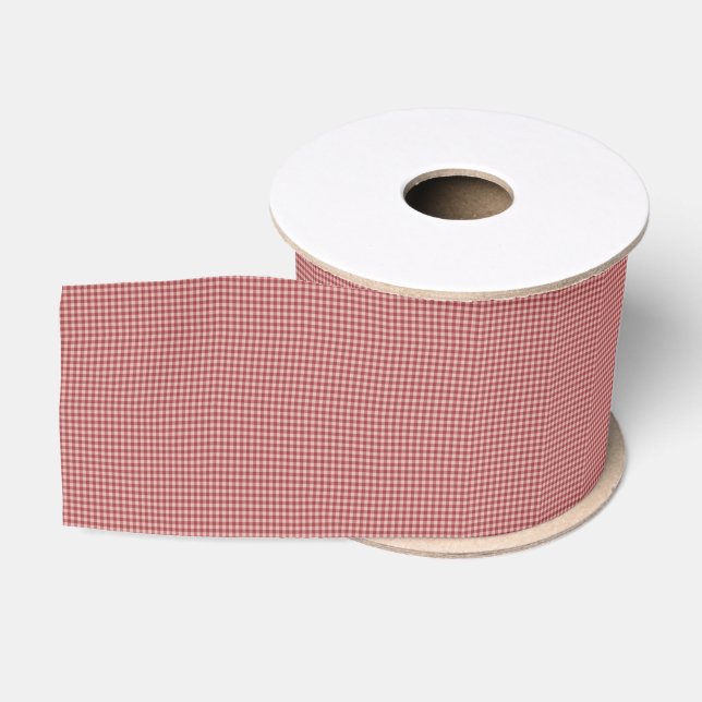 Burgundy Gingham-RIBBON SPOOL Ripsband (Spule)