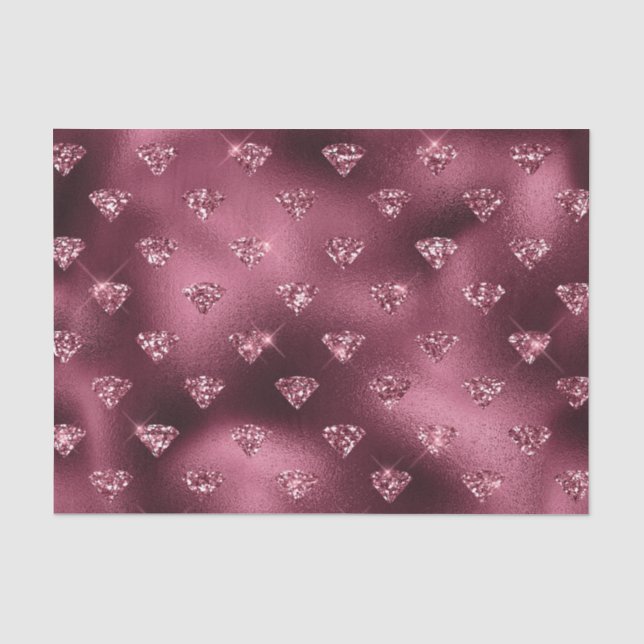 Burgundy Glam Foil Diamond Seidenpapier (Vorderseite)