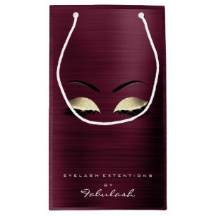 Burgundy Glam Glitzer Makeup Lashes Beauty Kleine Geschenktüte