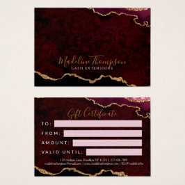 Burgundy Gold Agate Business Geschenkgutschein