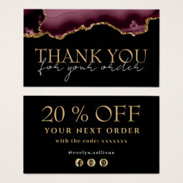 Burgundy Gold-Age danke Ihnen Discount-Karte