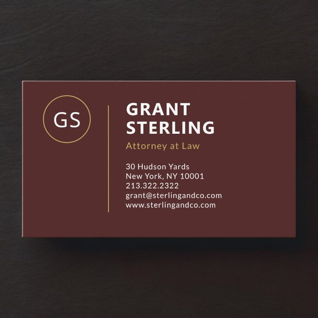 Burgundy Gold Attorney at Law  Visitenkarte (Von Creator hochgeladen)