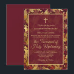 Burgundy & Gold Autumn Leaves Catholic Wedding Einladung<br><div class="desc">This beautiful wedding invitation features a rustic boho chic watercolor background with leaves and foliage in shades of burgundy and gold. The design is simple, traditional and elegant, with formal wording for a catholic ceremony with the guests being invited to a nuptial mass uniting the couple in the sacrament of...</div>