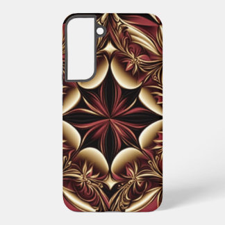 Burgundy Gold Black Damask Blume Samsung Galaxy Hülle