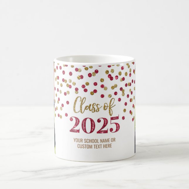 Burgundy Gold Class of 2025 Coffee Tasse (Mittel)