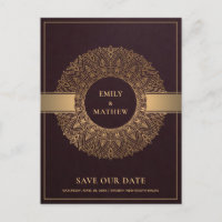 BURGUNDY GOLD CLASSIC VERZIERT MANDALA SAVE THE DA
