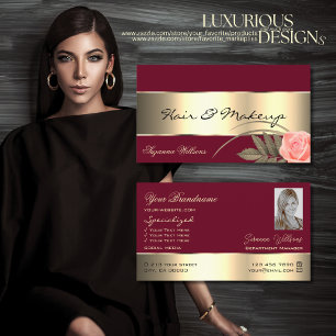 Burgundy Gold Dekoration Niedliche Rose Blume mit  Visitenkarte