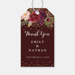 Burgundy Gold Floral Gefallen Vielen Dank, dass Si Geschenkanhänger