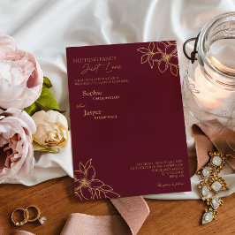 Burgundy Gold Floral Nichts Extravagante Hochzeit Einladung