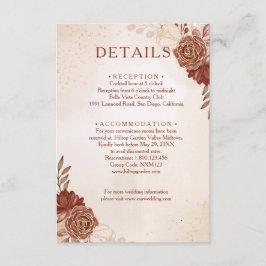 Burgundy & Gold Floral Wedding Enclosure Card Begleitkarte