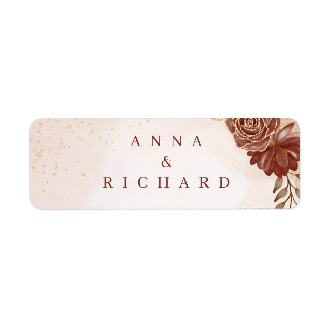 Burgundy & Gold Floral Wedding Invitation (Vorne)