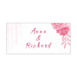 Burgundy & Gold Floral Wedding Invitation Permastempel
