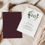 Burgundy Gold Geometric 40. Geburtstag Party Einladung<br><div class="desc">Diese bordeauxrote geometrische Party Einladung aus dem 40. Jahrhundert eignet sich perfekt für eine moderne Geburtstagsparty. Das elegante Boho Design besticht durch die Aquarellmauer,  die Blume in Rosa und Rosa im Schatten mit kunstvoll gepflegten Details.</div>