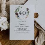 Burgundy Gold Geometric 40. Geburtstag Party Einladung<br><div class="desc">Diese bordeauxrote geometrische Party Einladung aus dem 40. Jahrhundert eignet sich perfekt für eine moderne Geburtstagsparty. Das elegante Boho Design besticht durch die Aquarellmauer,  die Blume in Rosa und Rosa im Schatten mit kunstvoll gepflegten Details.</div>