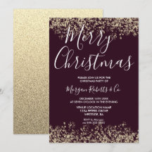 Burgundy & Gold Glitzer Frohe Weihnachtszeit Party