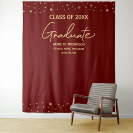 Burgundy Gold-Klasse im Hintergrund benutzerdefini Wandteppich