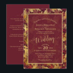 Burgundy & Gold Leaves Calligraphy QR Code Wedding Einladung<br><div class="desc">This rustic boho chic wedding invitation features a beautiful watercolor design with lacy calligraphy and a watercolor background of leaves and foliage in shades of burgundy and gold. The back has room for you to list details and information along with a customizable QR code to direct your guests to your...</div>