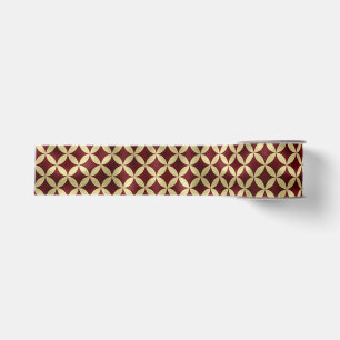 Burgundy Gold Metallic Peel Muster Ripsband