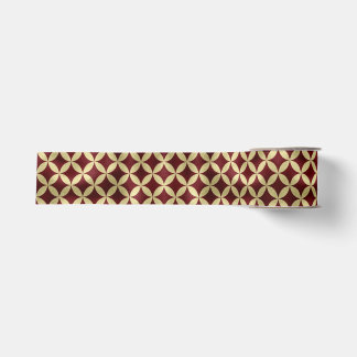 Burgundy Gold Metallic Peel Muster Ripsband