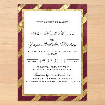 Burgundy Gold Modern Elegant Wedding Invitation